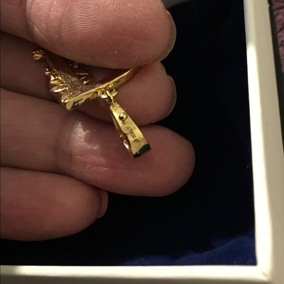 18K Gold Plated Toscana Italian Botonical Floral Initial D Enhancer Bail NWT - Picture 7 of 7